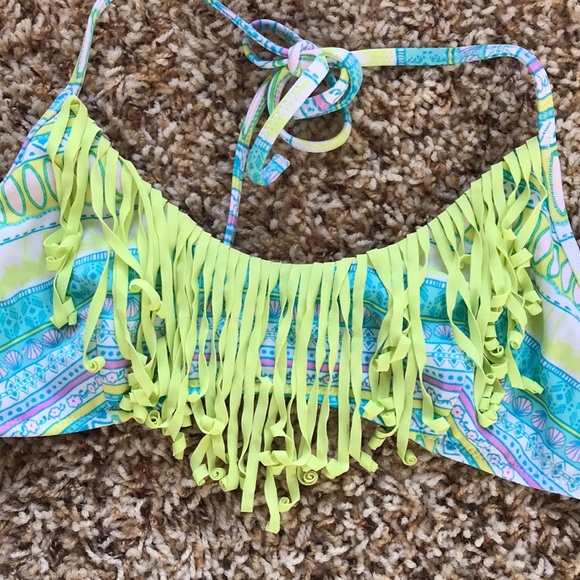 $3 SALE NEW VS swim fringe bikini halter top - Picture 2 of 4